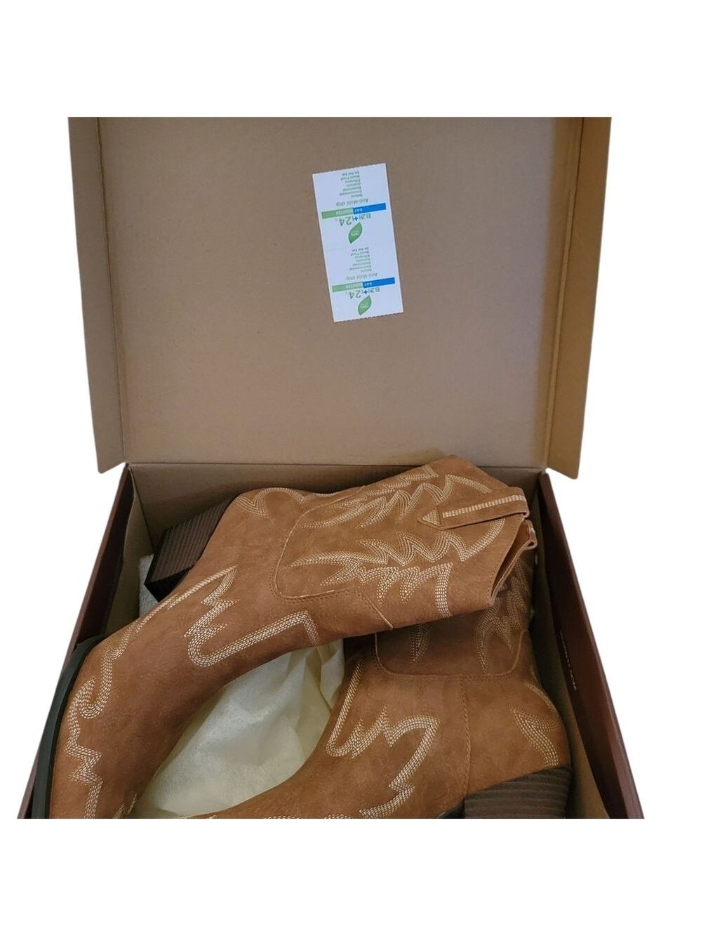 Osias Society Tan Ankle Cowboy Boots Size 10 Western Coastal Cowgirl